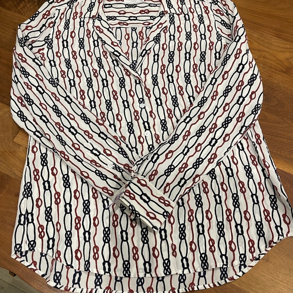 Equipment Silk Femme Chain Pattern Blouse - Picture 3 of 8